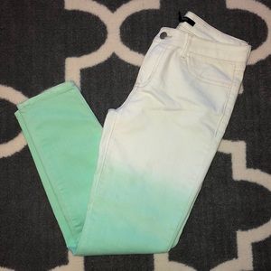 Ombré white/green jeans